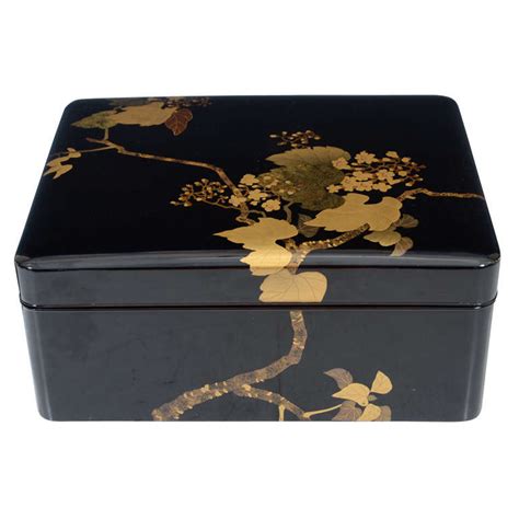 vintage black japanese steel box|Black Antique Japanese Boxes for sale .